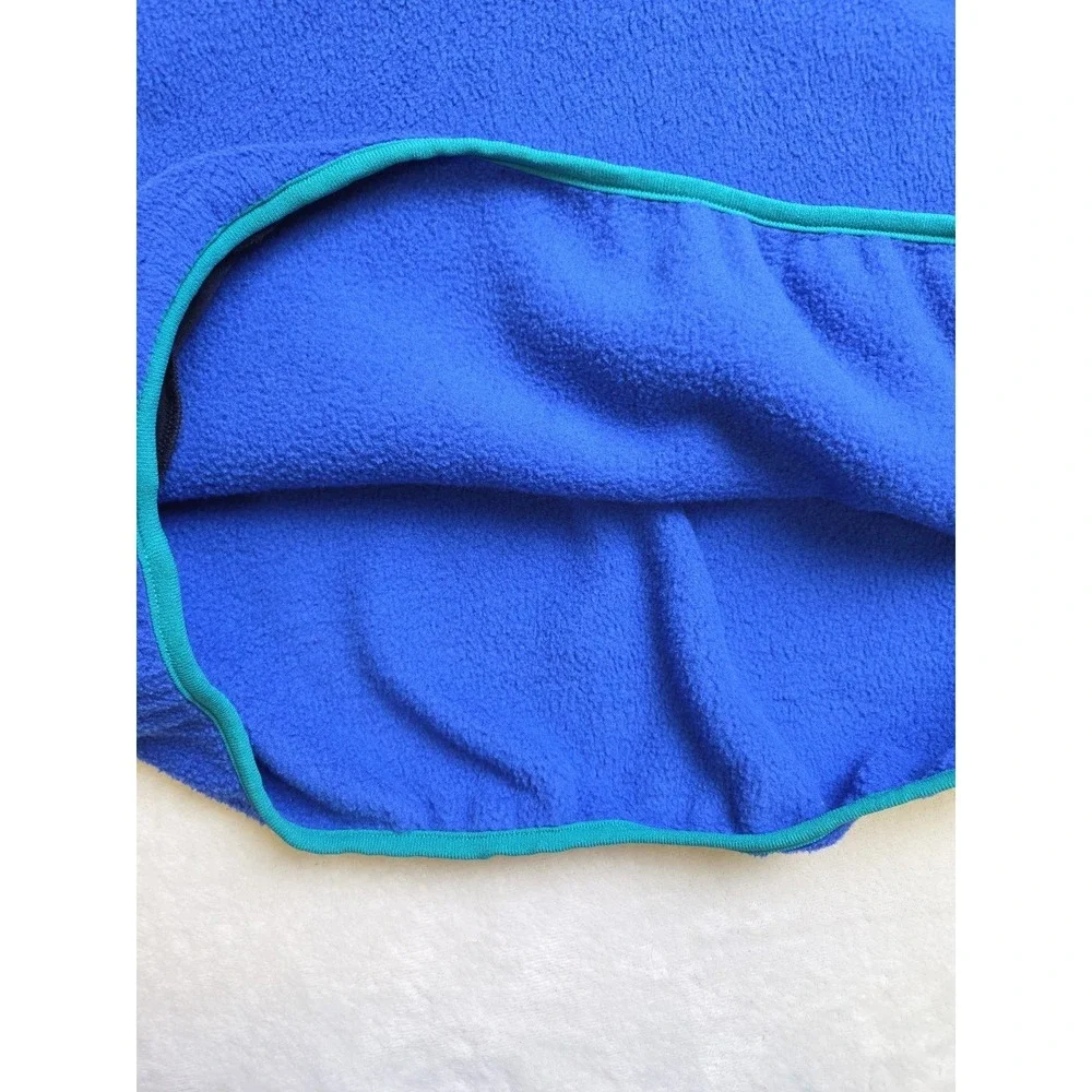 Vintage 90s‎ LL Bean Spell Out Script Snap Button Fleece Sweater Blue USA Mens L